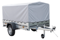 UNITRAILER GARDEN 230/R KIPP – Einachsanhänger 230 × 125 cm mit Blattfederung – H-800, graue Hochplane