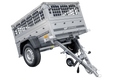 UNITRAILER GARDEN 150 KIPP – Pkw-Anhänger 150 × 106 cm, Gitterbordwände und graue Plane
