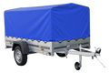 UNITRAILER GARDEN 230/R KIPP – Einachsanhänger 230 × 125 cm mit Blattfederung – H-800, blaue Hochplane