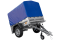 UNITRAILER GARDEN 150 KIPP – Pkw-Anhänger 150 × 106 cm – H-800-Spriegel und blaue Hochplane