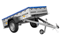 UNITRAILER GARDEN 200 KIPP – Pkw-Anhänger 200 × 106 cm – H-0-Rahmen und blaue Flachplane