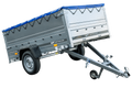 UNITRAILER GARDEN 230 KIPP – Pkw-Anhänger 230 × 125 cm – BIS-Bordwände und blaue Flachplane