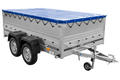 UNITRAILER GARDEN 265/2 KIPP – Zweiachsanhänger 264 × 150 cm – BIS-Bordwände, H-0, blaue Flachplane