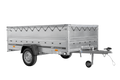 UNITRAILER GARDEN 265/R KIPP – Einachsanhänger 264 × 150 cm mit Blattfederung – BIS-Bordwände, H-0, graue Flachplane