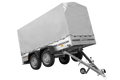 UNITRAILER GARDEN 264/2 KIPP – Zweiachsanhänger 264 × 125 cm – H-1100, graue Hochplane