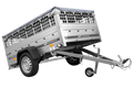 UNITRAILER GARDEN 201/R KIPP – Einachsanhänger 200 × 125 cm mit Blattfederung – Gitterbordwände, H-0, graue Flachplane