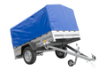 UNITRAILER GARDEN 201 KIPP – Pkw-Anhänger 200 × 125 cm – H-800-Spriegel und blaue Hochplane