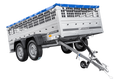 UNITRAILER GARDEN 265/2 KIPP – Zweiachsanhänger 264 × 150 cm – Gitterbordwände, H-0, blaue Flachplane