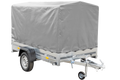 UNITRAILER GARDEN 230/R KIPP – Einachsanhänger 230 × 125 cm mit Blattfederung – H-1100, graue Hochplane