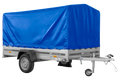 UNITRAILER GARDEN 265/R KIPP – Einachsanhänger 264 × 150 cm mit Blattfederung – H-1100, blaue Hochplane