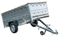 UNITRAILER GARDEN 230 KIPP – Pkw-Anhänger 230 × 125 cm – BIS-Bordwände, H-0-Planenstützstangen und graue Flachplane