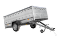 UNITRAILER GARDEN 265 KIPP – Pkw-Anhänger 264 × 150 cm – BIS-Bordwände, H-0, graue Flachplane