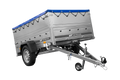 UNITRAILER GARDEN 201/R KIPP – Einachsanhänger 200 × 125 cm mit Blattfederung – BIS-Bordwände, H-0, blaue Flachplane