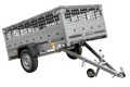 UNITRAILER GARDEN 230 KIPP – Pkw-Anhänger 230 × 125 cm – Gitterbordwände und graue Flachplane