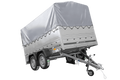 UNITRAILER GARDEN 265/2 KIPP – Zweiachsanhänger 264 × 150 cm – BIS-Bordwände, H-800, graue Hochplane