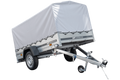 UNITRAILER GARDEN 230 KIPP – Pkw-Anhänger 230 × 125 cm – H-800-Spriegel und graue Hochplane