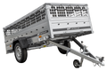 UNITRAILER GARDEN 264 KIPP – Pkw-Anhänger 264 × 125 cm – Gitterbordwände, Stützrad und graue Flachplane