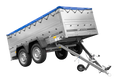 UNITRAILER GARDEN 264/2 KIPP – Zweiachsanhänger 264 × 125 cm – BIS-Bordwände, H-0, blaue Flachplane