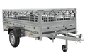 UNITRAILER GARDEN 264/R KIPP – Einachsanhänger 264 × 125 cm mit Blattfederung – Gitterbordwände, H-0, graue Flachplane