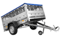 UNITRAILER GARDEN 201/R KIPP – Einachsanhänger 200 × 125 cm mit Blattfederung – Gitterbordwände, H-0, blaue Flachplane