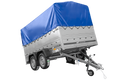 UNITRAILER GARDEN 265/2 KIPP – Zweiachsanhänger 264 × 150 cm – BIS-Bordwände, H-800, blaue Hochplane