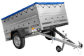 UNITRAILER GARDEN 201 KIPP – Pkw-Anhänger 200 × 125 cm – BIS-Bordwände und blaue Flachplane