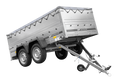 UNITRAILER GARDEN 264/2 KIPP – Zweiachsanhänger 264 × 125 cm – BIS-Bordwände, H-0, graue Flachplane