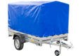 UNITRAILER GARDEN 230/R KIPP – Einachsanhänger 230 × 125 cm mit Blattfederung – H-1100, blaue Hochplane