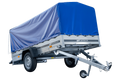 UNITRAILER GARDEN 264 KIPP – Pkw-Anhänger 264 × 125 cm – Stützrad und blaue Hochplane
