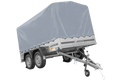 UNITRAILER GARDEN 265/2 KIPP – Zweiachsanhänger 264 × 150 cm – H-1100, graue Hochplane