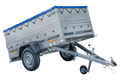 UNITRAILER GARDEN 200 KIPP – Pkw-Anhänger 200 × 106 cm – BIS-Bordwände und blaue Flachplane