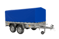 UNITRAILER GARDEN 264/2 KIPP – Zweiachsanhänger 264 × 125 cm – Stützrad, H-800-Spriegel und blaue Hochplane