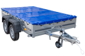 UNITRAILER GARDEN 265/2 KIPP – Zweiachsanhänger 264 × 150 cm – H-0, blaue Flachplane