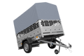 UNITRAILER GARDEN 201 KIPP – Pkw-Anhänger 200 × 125 cm – Gitterbordwände, H-800-Spriegel und graue Hochplane