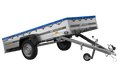UNITRAILER GARDEN 264 KIPP – Pkw-Anhänger 264 × 125 cm – Stützrad und blaue Flachplane